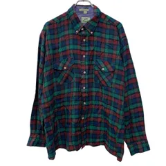 417 Authentic Shirtwear 長袖 ネルシャツ XL レッド マルチカラー ボタンダウン ボタン 胸ポケット チェックシャツ 春秋物 a802-5031