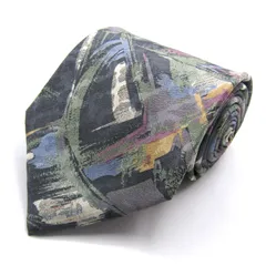 マリオヴァレンチノ ブランド ネクタイ 総柄 シルク タグ付き 未使用 PO メンズ グレー MARIO VALENTINO