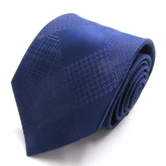 A.V.S ブランド ネクタイ チェック柄 シルク タグ付き 未使用 日本製 PO メンズ ブルー ANNIVERSAIRE