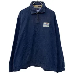 TOMMY HILFIGER ロゴスウェット トレーナー XL ネイビー トミーヒルフィガー ハーフジップ ワンポイント刺繍 スウェット 秋物 a802-5050