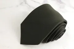 ヒルトン ブランド ネクタイ 無地 シルク 日本製 PO メンズ グリーン HILTON 【中古】