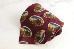 バーバリーズ ブランド ネクタイ 小紋柄 シルク 米国製 PO メンズ ワインレッド Burberrys 【中古】