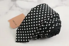 コムサイズム ブランド ネクタイ ドット柄 ナロータイ リバーシブル タグ付き 未使用 PO メンズ ブラック COMME CA ISM