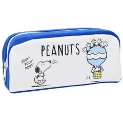 スヌーピー[ペンポーチ]スウェットBOXペンケース/BLUE ピーナッツ 