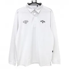 【新品】キャロウェイ 長袖ポロシャツ 白 ロゴ刺しゅう黒 吸汗速乾 UPF15 メンズ 3L ゴルフウェア 2025年モデル 大きいサイズ Callaway