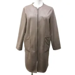 ビームスハート BEAMS HEART フェイクスエード リバーシブルコート ジャケット ボア ジップアップ ロング S ベージュ ブラウン 系 43-19-0391-462 0130