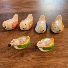 陶器製 鳥の箸置き ６点セット