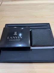 LANVIN COLLECTION ランバン 二つ折り財布 レザー ブラック