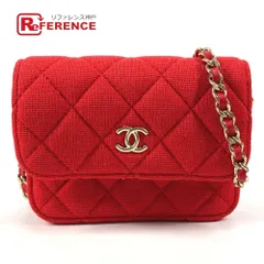 CHANEL シャネル ショルダーバッグ ミニマトラッセ ミニ マトラッセ CC ココマーク ロゴ コットン レッド