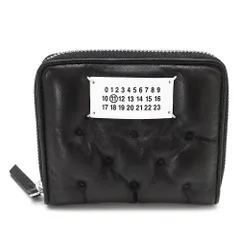 メゾンマルジェラ 折財布 グラム スラム エンブロイダリー ウォレット SA1UI0033 P6434 T8013 二つ折り財布 ジップアラウンド 小銭入れなし レザー ブラック 黒 Maison Margiela