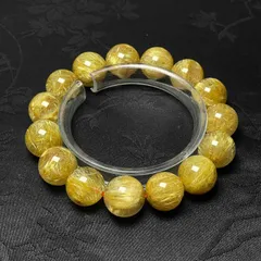 最高級!!!天然石★【180A極!極満針ルチルクォーツ】★ブレスレット 天然石 金運 14.7-15.6mm ZZ1928