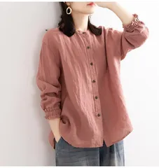 シャツ 長袖 レディース ブラウス  春夏 秋  体型カバー  着回し 大人可愛い トップス無地 カジュアル きれいめ オシャレ 