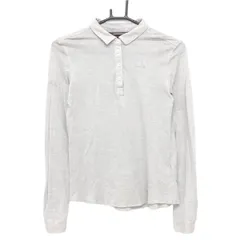 【超美品】ゾーイ 長袖ポロシャツ 杢グレー ラインストーンロゴ 薄手 ウール混  レディース 38(M) ゴルフウェア ZOY