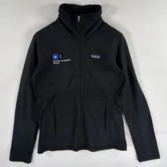 古着 パタゴニア patagonia フルジップフリースジャケット ワンポイントロゴ アウトドア 企業ロゴ刺繍 S  ブラック レディース