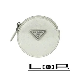 プラダ ■美品■ ラウンド コインケース 小銭入れ 財布 コンパクト トライアングルロゴ サフィアーノ ホワイト 【512117】11
