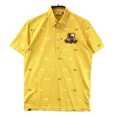 サイズ：M FILA GOLF フィラゴルフ  半袖ポロシャツ ロゴ 総柄 イエロー系 [240101565731] ゴルフウェア メンズ ストスト