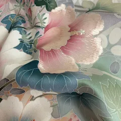 付下げ 友禅 刺繍 裄65.5 紋無し 正絹 着物 MK-3687