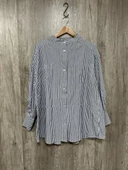 who’s who Chico フーズフーチコ ストライプ柄 ブラウス シャツ sizeF/白ｘ青 ◇■ レディース