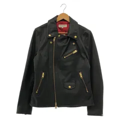 【中古】VANQUISH ダブルライダースジャケット L VJJ3074 ブラック ヴァンキッシュ 牛革[10]