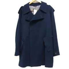 新品☆MACKINTOSH マッキントッシュミリタリー ウールコート 比翼デザイン エポレット ネイビー 英国製 メンズ トレンチコート