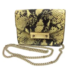 ◆FURLA フルラ メトロポリス チェーン ショルダーバッグ パイソン型押しレザー レディース