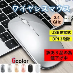 【訳あり品】ワイヤレスマウス 無線マウス 2.4GHz 3DPI 薄型 USB充電 Windows/Mac 値下げ中