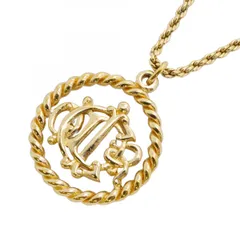 ★SALE【6jab0151】クリスチャンディオール ネックレス エンブレム 丸型 サークル GPメッキ ゴールド【中古】レディース