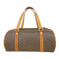 ★SALE【6ad3227】セリーヌ ハンドバッグ マカダム PVC ブラウン ゴールド金具【中古】レディース