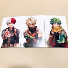 僕のヒーローアカデミア 42巻特典 ヒロアカ イラストカード 全3種セット 緑谷出久 爆豪勝己 轟焦凍 3枚セット My Hero Academia Vol.42 Official Bonus Postcards Deku Bakugo Todoroki