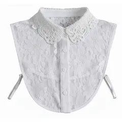 花柄 レース 付け襟 (ホワイト) つけ襟 フェイクカラー レディース 重ね着 トップス シャツ[ゆうパケット発送、送料無料]