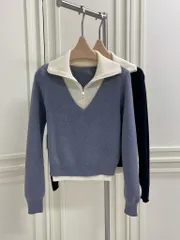 ハーフジップアップニット クロップド インナー タートルネック レイヤード ダブル 26SS