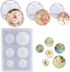 5WYOUKE 球体 ボール シリコンモールド 一体形 丸 レジン レジン型 ハンドメイド ソフトモールド 手芸品 クラフト 再利用可能 初心者向き (8サイズ)