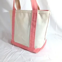 【訳あり】L.L.Bean トートバッグ ピンク ジップ付 USA製 キャンバス 帆布 エルエルビーン レディース ランチバッグ 古着 90s ヴィンテージ 傷汚れあり