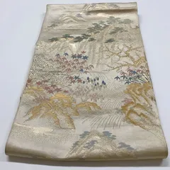 ［6854］袋帯 風化文様 金糸 六通 未仕立て 正絹 着物 フォーマル