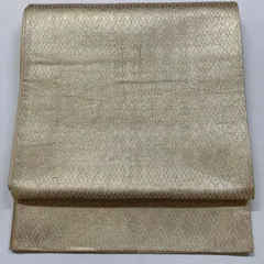 ［6861］袋帯 菱繋ぎ文様 全通 金 正絹 着物 フォーマル