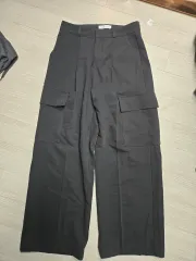 ブラック カーゴ ワイド パンツ スラックス