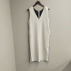 ICB【洗える】 ダブルフェイスクレープ ジャンパースカート サイド 