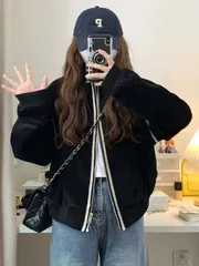 【007010L】ステッチ デザイン ブルゾン