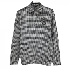 ゾーイ 長袖ポロシャツ 白×黒 千鳥格子 ワッペン  メンズ 2(M) ゴルフウェア ZOY