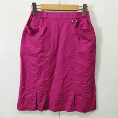 Christian Dior SPORTS クリスチャン ディオール スポーツ スカート ひざ丈 古着 ヴィンテージ レトロ コットン リネン ロゴ 刺繍 レディース M ピンク系 B41