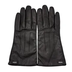 極美品 COACH コーチ 手袋 グローブ 革手袋 レザー ウール ブラック サイズ7