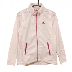 【新品】ルコック 2WAYジャケット ピンク×白 細ストライプ 吸汗速乾 UVカット 袖着脱可 レディース M ゴルフウェア le coq sportif