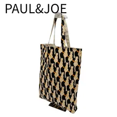 PAUL & JOE ポール＆ジョー トートバッグ 猫柄 ブラック×ベージュ