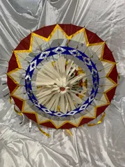 しゃんしゃん祭 踊子傘 鳥取 和傘 鈴付き 舞台 小道具 インテリア 未使用品