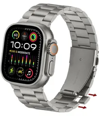 コンパチブル アップルウォッチ バンド 49mm 46mm 45mm 44mm 42mm、交換用バンド ツール不要Apple Watch バンドiWatch Ultra 2/Ultra シリーズ10/9/8/7/6-1 SE 用 (チタン)