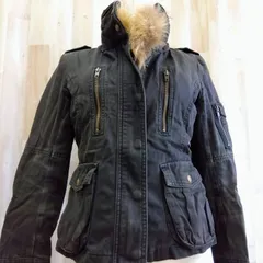 CECIL McBEE セシルマクビー 美シルエット×極暖ファー付きミリタリー F ブラック 甘辛ミックス