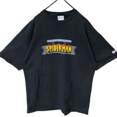 헤인즈 Hanes T 셔츠 XL 블랙 블랙 스파이더 맨 오버 사이즈 프린트 미국 만화 반소매 여성 유니섹스 남성 헌 옷 CHM