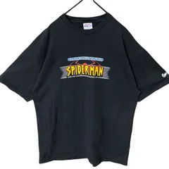XL ヘインズ スパイダーマン オーバーサイズ プリント アメコミ  ブラック 黒 Tシャツ レディース ユニセックス メンズ 古着 半袖 CHM