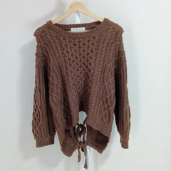 【Mercury Duo マーキュリーデュオ】レディース ケーブルニット ブラウン フリーサイズ