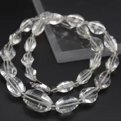 L057 水晶 SILVER刻印 ネックレス 大ぶり デザイン シルバー